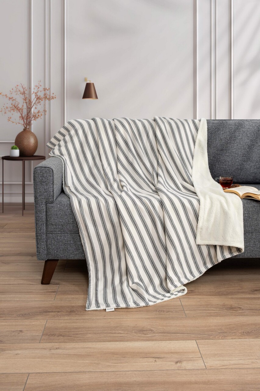Patura Single, L'essentiel Maison, Soren Wellsoft, Negru - imagine 3